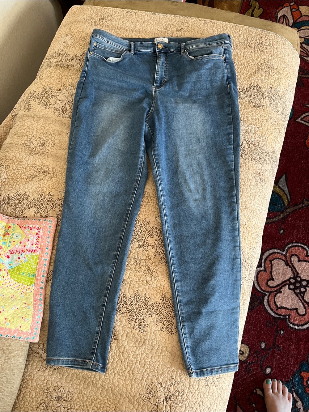 Nicole Miller Jeans Womens 16 Blue SOHO High Rise Ankle Skinny Medium Wash